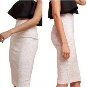 Aritzia Wilfred White And Grey Stretchy Pencil Skirt